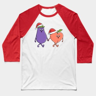 Christmas eggplant and peach Baseball T-Shirt